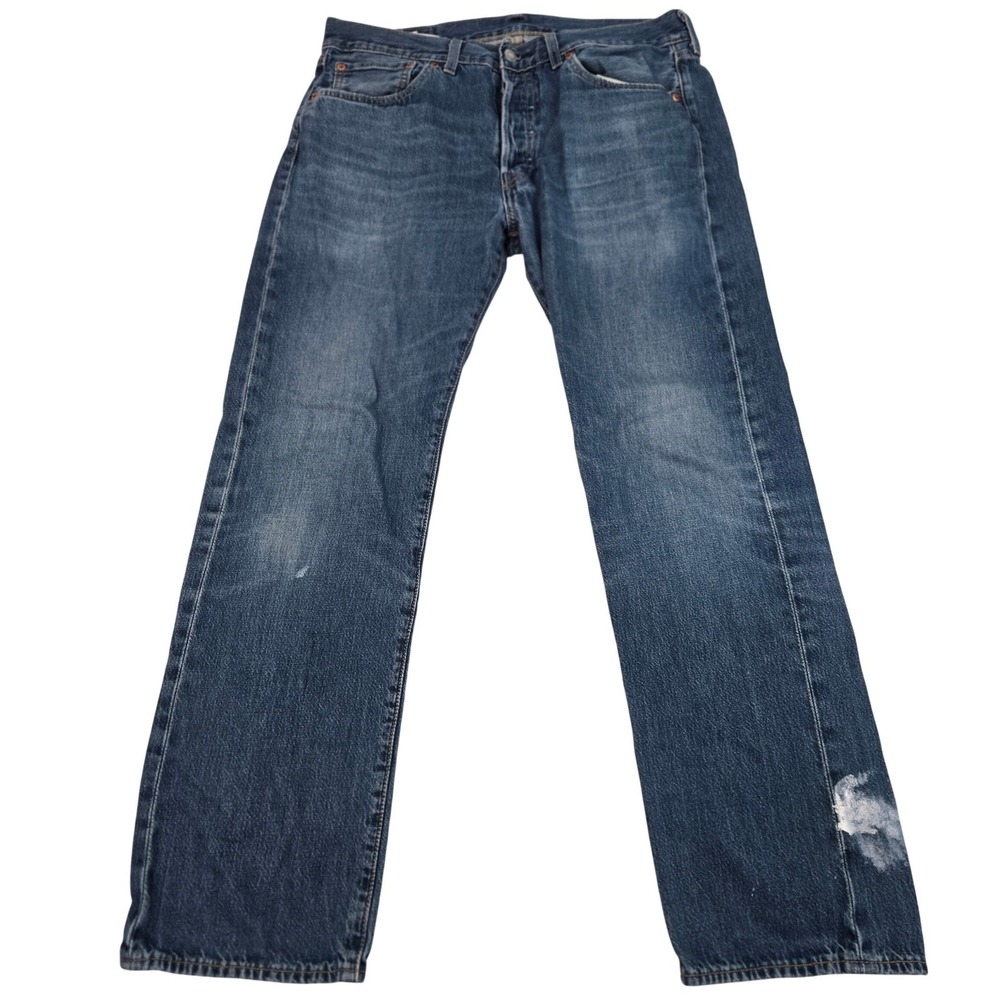 Levis Premium 501 Jeans 32x30 Original Straight Button Fly Paint Splatter Thrash